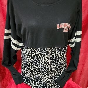 Long Sleeve Leopard Orlando Top Oversized Small